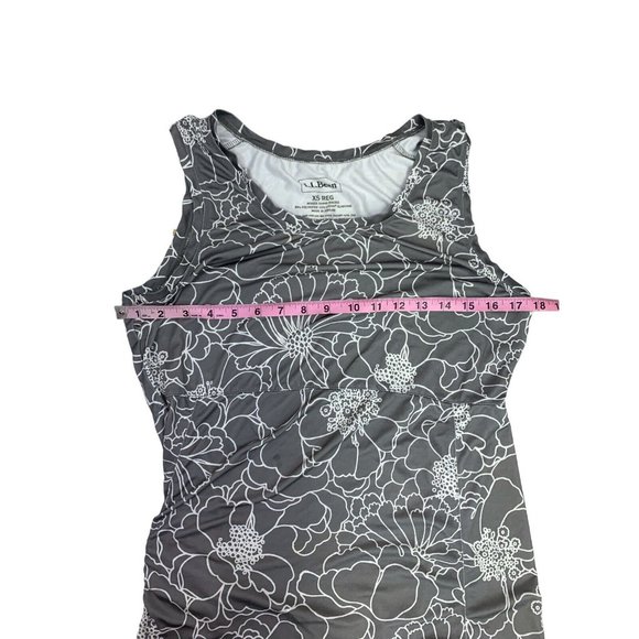L.L. Bean Mandala Dress Floral Knee Length Outdoor Dress Zip Pocket Size XS Gray - Picture 6 of 9
